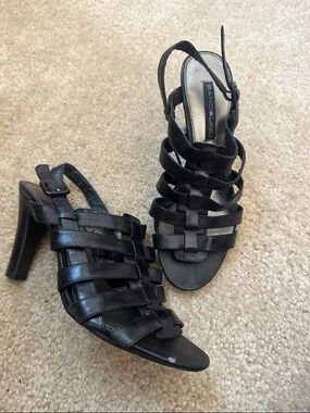 Bandolino Black Woven Strappy High Heel Sandals